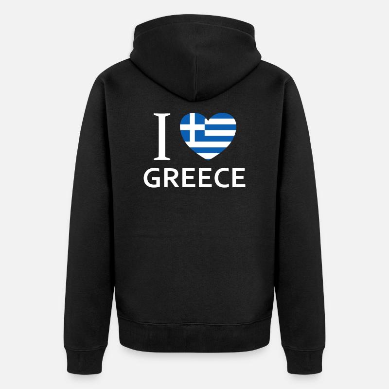 J’aime la Grèce - Veste à capuche bio Premium Unisexe - noir