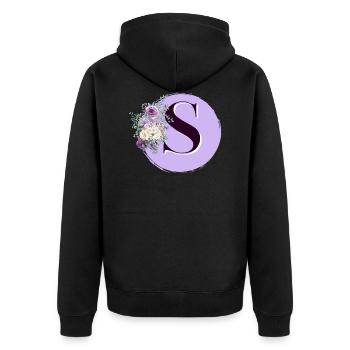 lettre S Couronne de fleurs - Veste à capuche bio Premium Unisexe - noir - Dos - Nico (187cm)