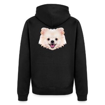Polyart Dwarf Spitz - Unisex Premium Organic Zip Hoodie - black - Back - Nico (187cm)