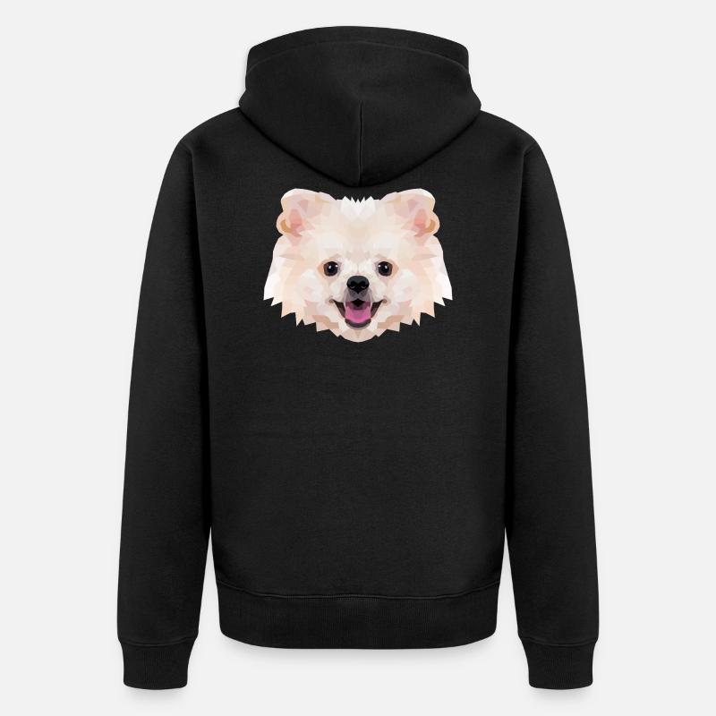 Polyart Dwarf Spitz - Unisex Premium Organic Zip Hoodie - black