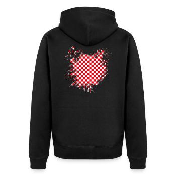 Kroatien Kroatisch Hrvatska Kroatien Kroaten Graffiti - Unisex Premium Bio Zip Hoodie - Schwarz - Hinten - Nico (187cm)