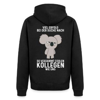 Viel Erfolg Jobwechsel Kollege Abschied Arbeit - Unisex Premium Bio Zip Hoodie - Schwarz - Hinten - Nico (187cm)
