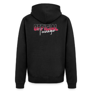 Official Teenager - Unisex Premium Bio Zip Hoodie - Schwarz - Hinten - Nico (187cm)