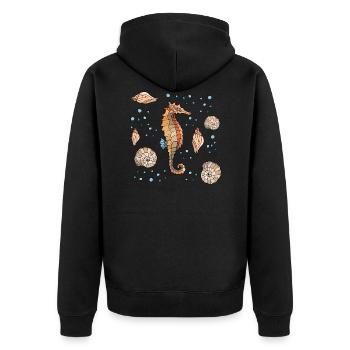 Hippocampe - Veste à capuche bio Premium Unisexe - noir - Dos - Nico (187cm)