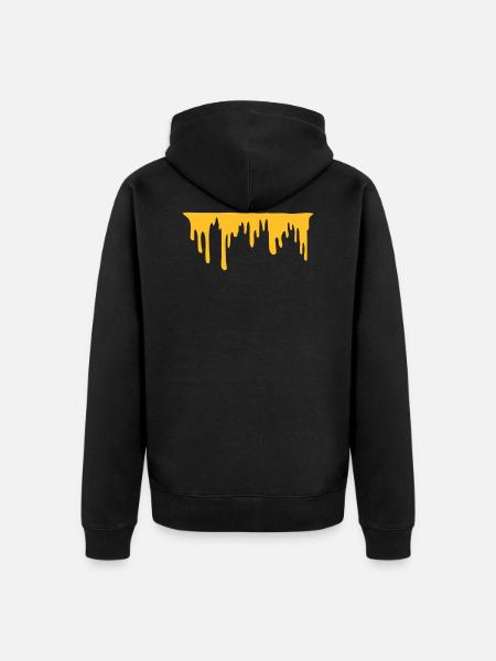 Dripping cheese strip - Unisex Premium Organic Zip Hoodie - black