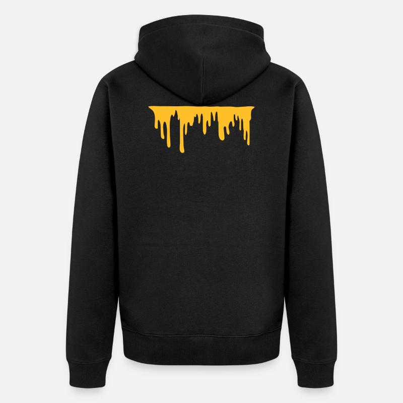 Lanière de fromage dégoulinante - Veste à capuche bio Premium Unisexe - noir