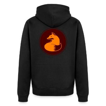 Fox - Unisex Premium Bio Zip Hoodie - Schwarz - Hinten - Nico (187cm)