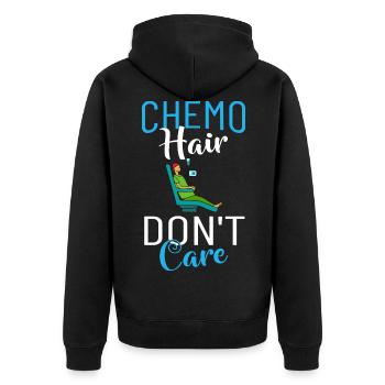 Chemotherapy Chemo Cancer Therapy - Unisex Premium Organic Zip Hoodie - black - Back - Nico (187cm)