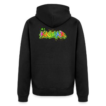 Kalmar Sweden Sverige Graffiti - Unisex Premium Organic Zip Hoodie - black - Back - Nico (187cm)