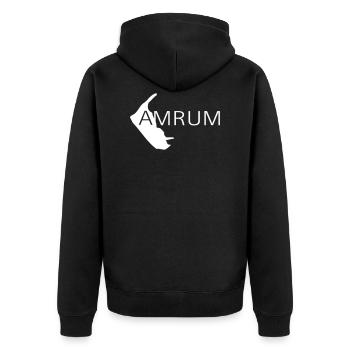 AMRUM - Unisex Premium Organic Zip Hoodie - black - Back - Nico (187cm)