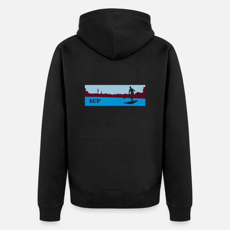 SUP Stand up paddling - Unisex Premium Bio Zip Hoodie - Schwarz