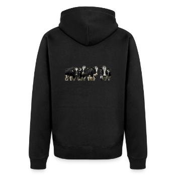 Cows. cows - Unisex Premium Organic Zip Hoodie - black - Back - Nico (187cm)