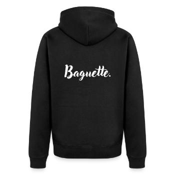 Baguette original france nourriture pain cliché - Veste à capuche bio Premium Unisexe - noir - Dos - Nico (187cm)