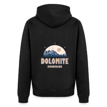 Dolomite Mountains Italy Vintage Mountain Hiking - Unisex Premium Organic Zip Hoodie - black - Back - Nico (187cm)