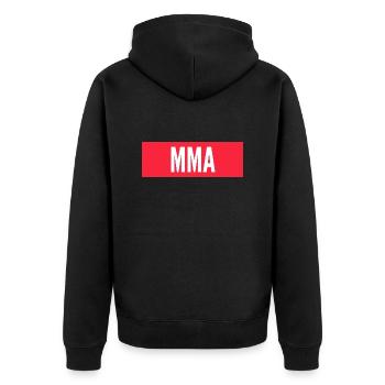 MMA - Unisex Premium Organic Zip Hoodie - black - Back - Nico (187cm)