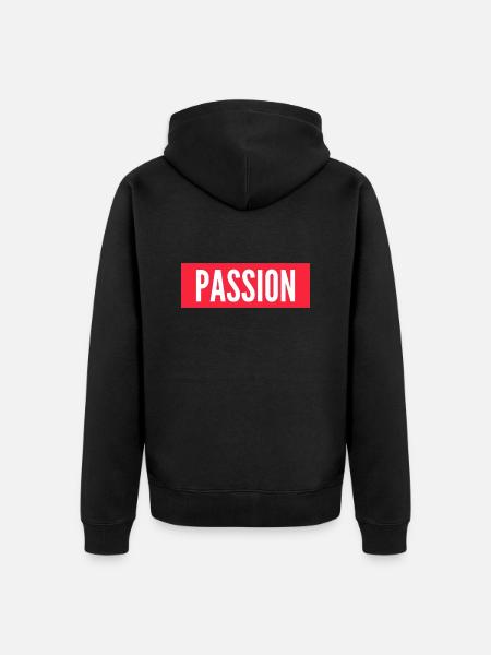 PASSION - Unisex Premium Organic Zip Hoodie - black