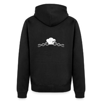 Kochen Bäcker Koch lustige Hobbykoch Geschenk - Unisex Premium Bio Zip Hoodie - Schwarz - Hinten - Nico (187cm)