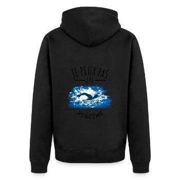 je peux pas j’ai piscine humour piscine sport - Veste à capuche bio Premium Unisexe - noir - Dos - Nico (187cm)