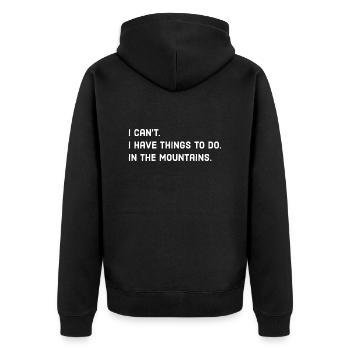 Mountains Saying - Unisex Premium Organic Zip Hoodie - black - Back - Nico (187cm)