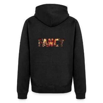 fancy bunt 1 - Unisex Premium Bio Zip Hoodie - Schwarz - Hinten - Nico (187cm)