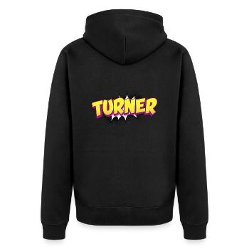 Turner Benutzerdefinierter Name Comic-Buch-Stil Pop-Art, - Unisex Premium Bio Zip Hoodie - Schwarz - Hinten - Nico (187cm)
