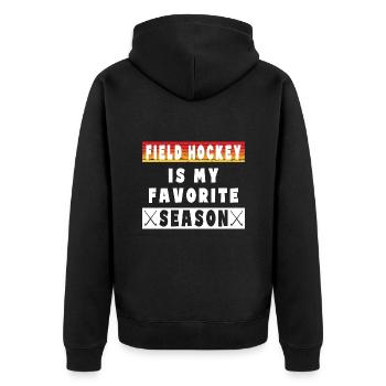Le hockey sur gazon est ma saison préférée de hockey en salle - Veste à capuche bio Premium Unisexe - noir - Dos - Nico (187cm)