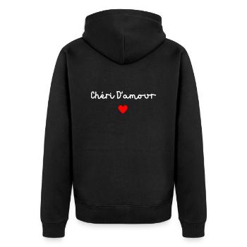 Chéri d’amour - Veste à capuche bio Premium Unisexe - noir - Dos - Nico (187cm)
