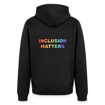 Inclusion Matters Rainbow LGBT Pride - Unisex Premium Organic Zip Hoodie - black - Back - Nico (187cm)