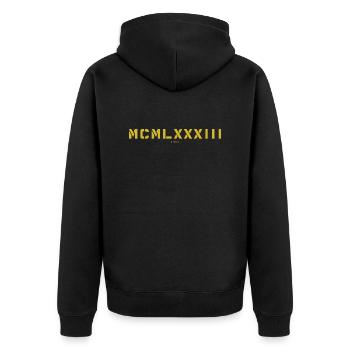 Römische Zahl Geburtsjahr Made in 1983 - Unisex Premium Bio Zip Hoodie - Schwarz - Hinten - Nico (187cm)