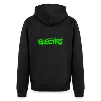 KIKKBEATZ "Electro" - Unisex Premium Bio Zip Hoodie - Schwarz - Hinten - Nico (187cm)