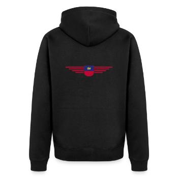 Conception de t-shirt Liechtenstein pour les fans - Veste à capuche bio Premium Unisexe - noir - Dos - Nico (187cm)