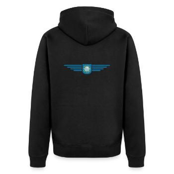 South Dakota Fan T-Shirt – Für echte Fans! - Unisex Premium Bio Zip Hoodie - Schwarz - Hinten - Nico (187cm)