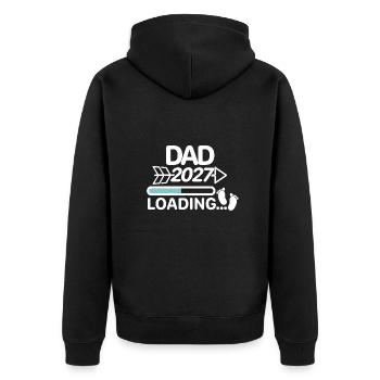 Dad2027 - Unisex Premium Organic Zip Hoodie - black - Back - Nico (187cm)