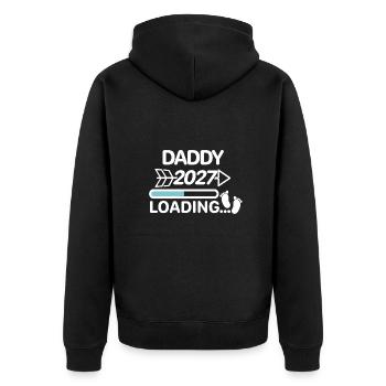 Daddy 2027 - Unisex Premium Organic Zip Hoodie - black - Back - Nico (187cm)