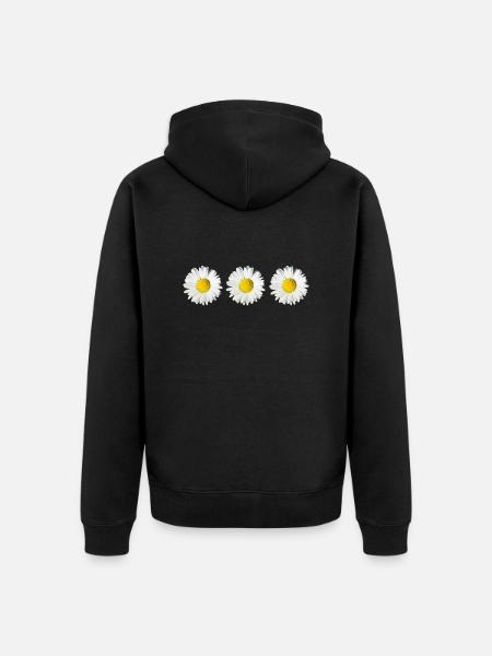 Daisy (3x) - Unisex Premium Organic Zip Hoodie - black