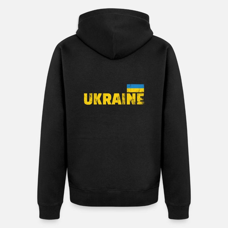 drapeau de l’Ukraine - Veste à capuche bio Premium Unisexe - noir
