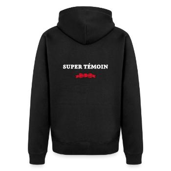 Super Témoin - Veste à capuche bio Premium Unisexe - noir - Dos - Nico (187cm)