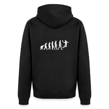 Handballspieler Handballfan Handballteam Handball - Unisex Premium Bio Zip Hoodie - Schwarz - Hinten - Nico (187cm)