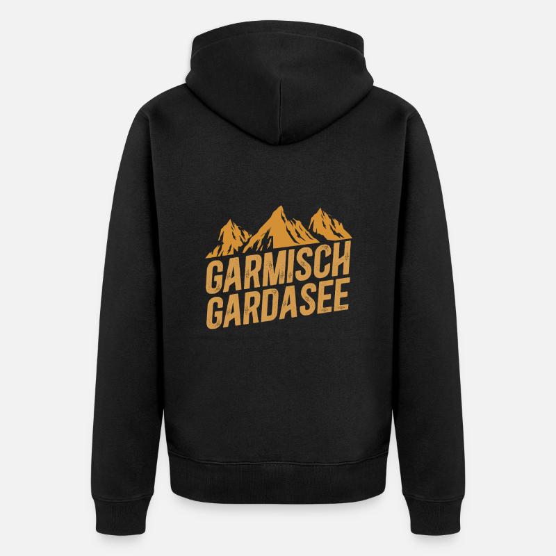 Alpenüberquerung Garmisch Gardasee - Unisex Premium Bio Zip Hoodie - Schwarz