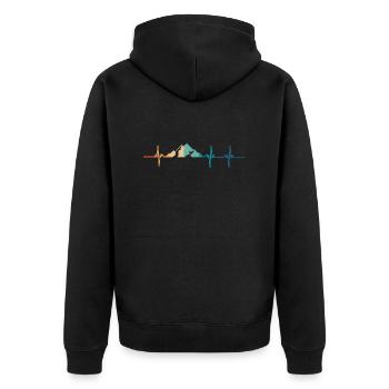battement de cœur montagne - Veste à capuche bio Premium Unisexe - noir - Dos - Nico (187cm)