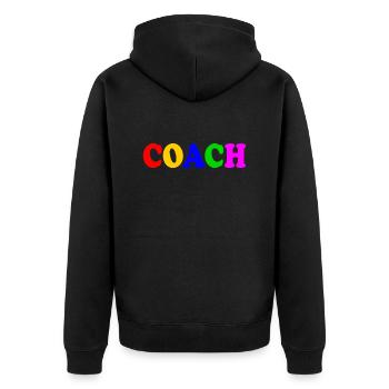Coach - Unisex Premium Organic Zip Hoodie - black - Back - Nico (187cm)