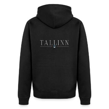 Tallinn, Estonie T-shirt de design de style - Veste à capuche bio Premium Unisexe - noir - Dos - Nico (187cm)