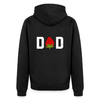Strawberry Dad Fruit Lover Fruitarian Father’s Day - Veste à capuche bio Premium Unisexe - noir - Dos - Nico (187cm)