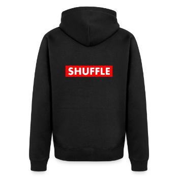 shuffle - Unisex Premium Organic Zip Hoodie - black - Back - Nico (187cm)