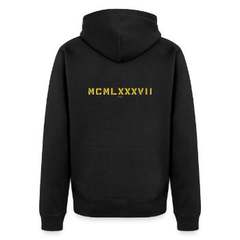 Chiffre romain année de naissance Fabriqué en 1987 - Veste à capuche bio Premium Unisexe - noir - Dos - Nico (187cm)