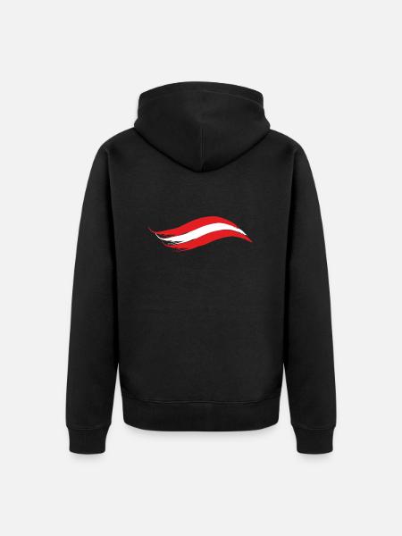 AUSTRIA NATIONAL FLAG - Unisex Premium Organic Zip Hoodie - black