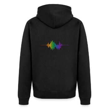 Onde sonore arc en ciel - Veste à capuche bio Premium Unisexe - noir - Dos - Nico (187cm)