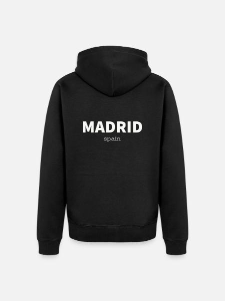 MADRID - Unisex Premium Organic Zip Hoodie - black
