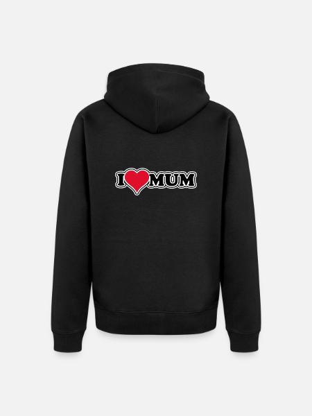 I love mum - 1970s Retro - Unisex Premium Organic Zip Hoodie - black