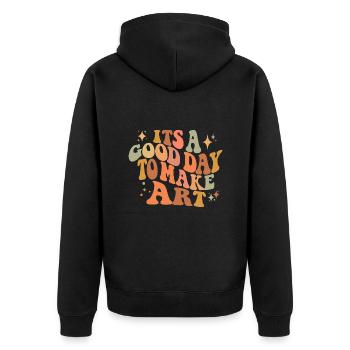 Professeur d’art Drôle de dicteur Cours d’art Cours d’art - Veste à capuche bio Premium Unisexe - noir - Dos - Nico (187cm)